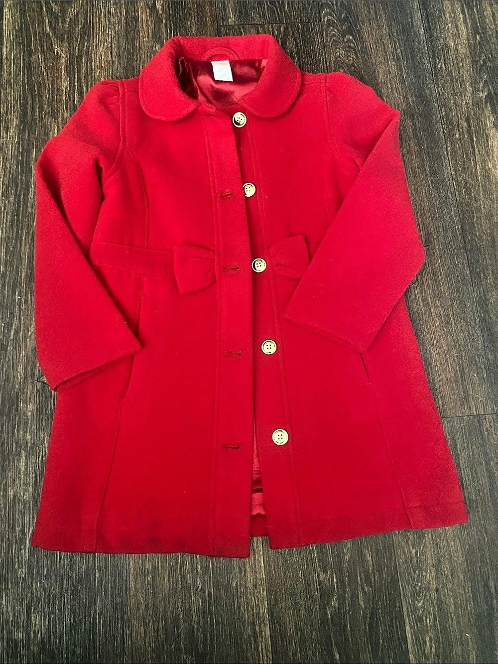 Gymboree Red Bow Wool Coat Girls Red Pea Coat Size 8